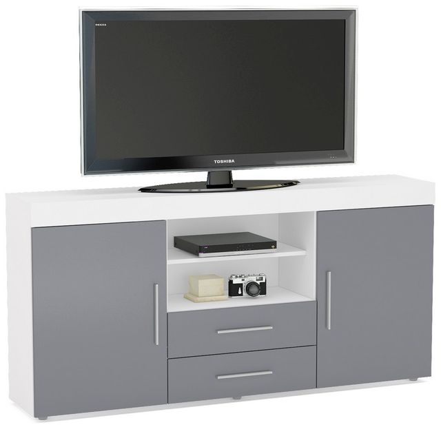 Birlea Edgeware Large Tv Unit White And Grey