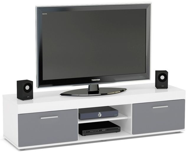 Product photograph of Birlea Edgeware Medium Tv Unit - White And Grey from Choice Furniture Superstore