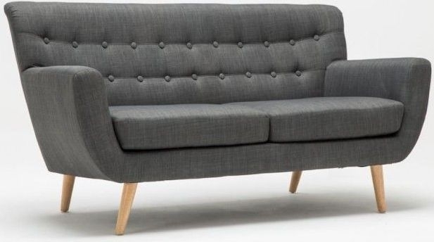 Birlea Loft Grey 3 Seater Fabric Sofa