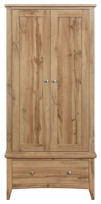 Birlea Hampstead Oak 2 Door 1 Drawer Combi Wardrobe