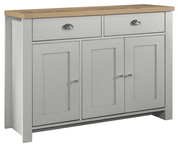 Birlea Highgate Grey Painted 3 Door Sideboard