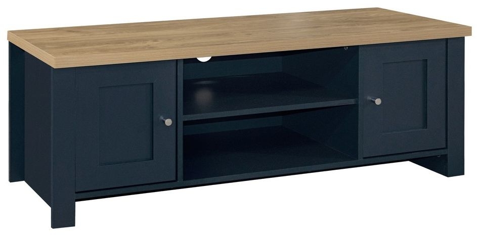 Birlea Highgate Navy Blue Painted Large Tv Unit