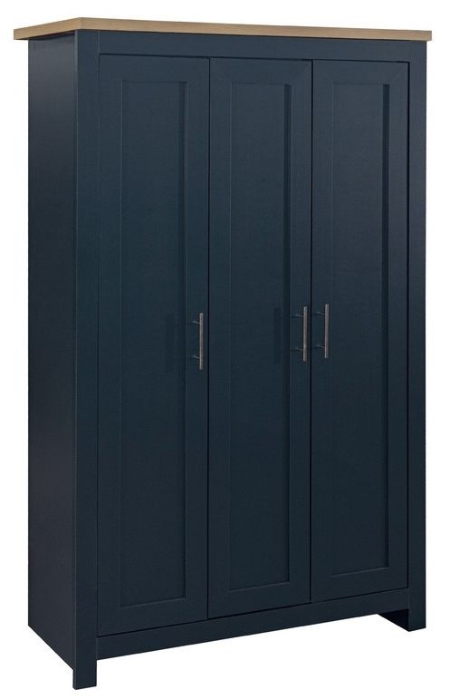 Birlea Highgate Navy Blue Painted 3 Door Wardrobe
