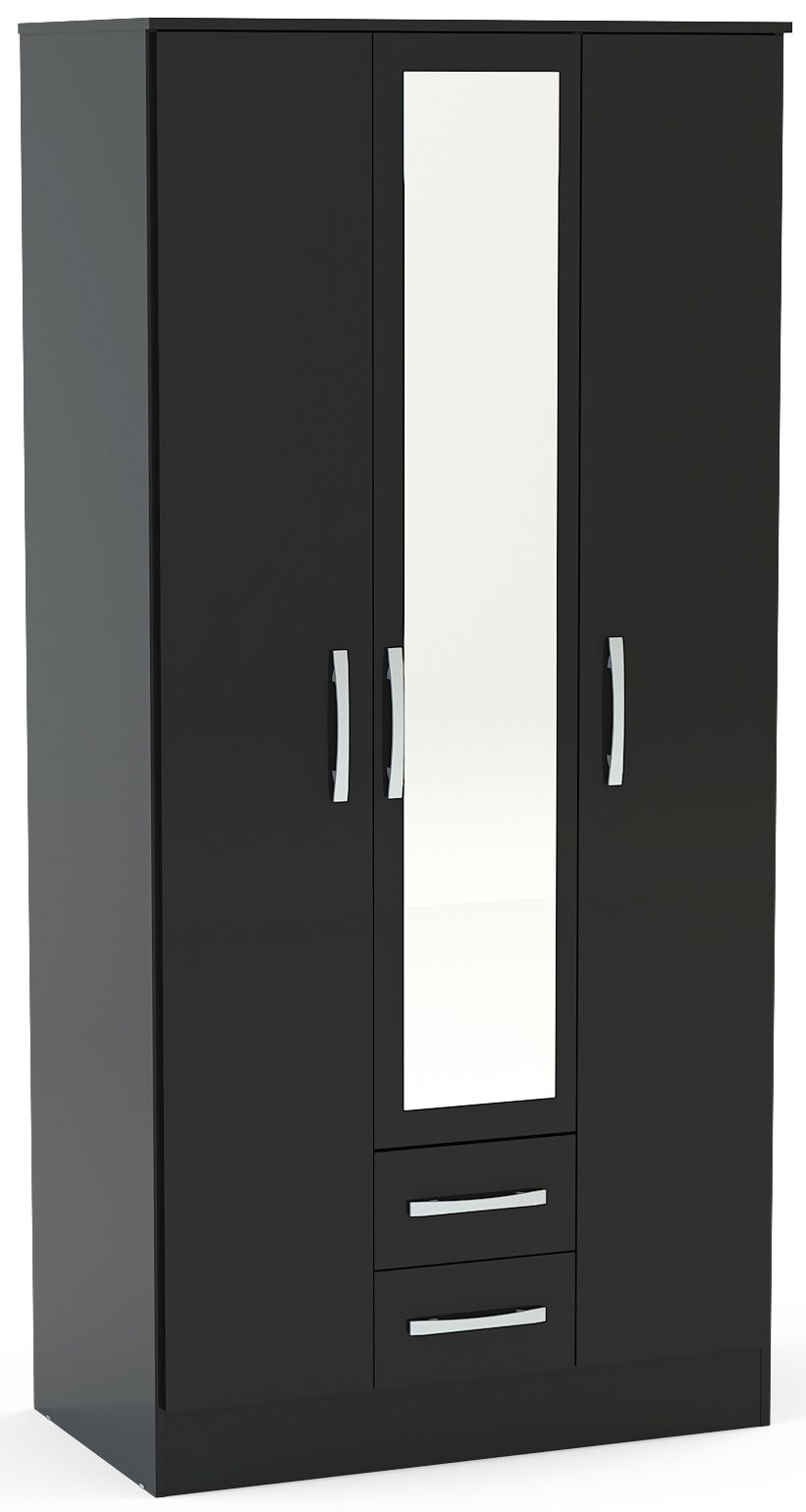 Birlea Lynx Black 3 Door Combi Wardrobe