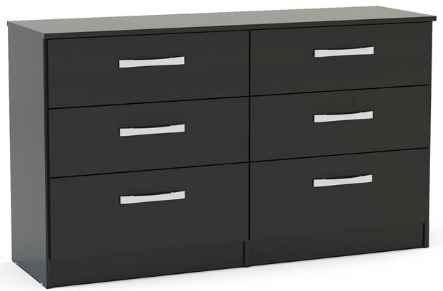 Birlea Lynx Black 6 Drawer Large Chest