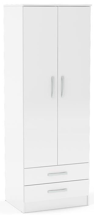 Birlea Lynx White 2 Door 2 Drawer Wardrobe