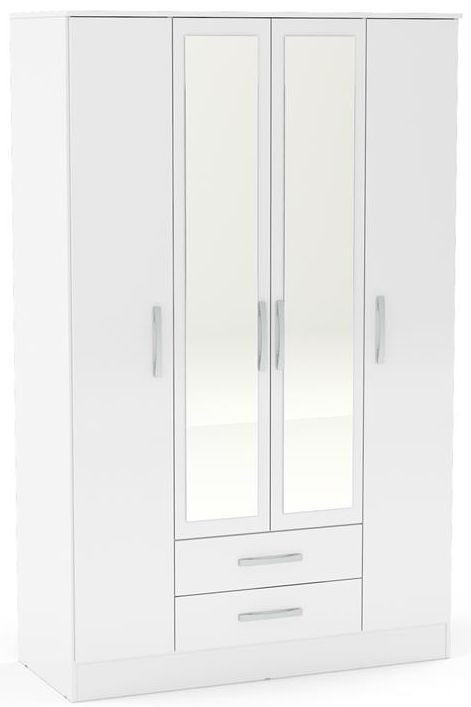 Birlea Lynx White 4 Door Combi Wardrobe