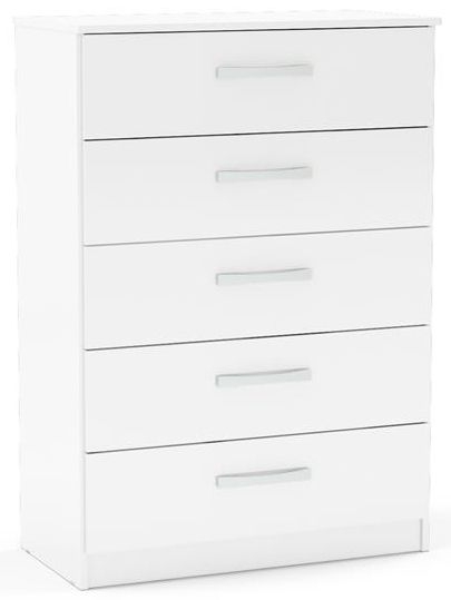 Birlea Lynx White 5 Drawer Medium Chest