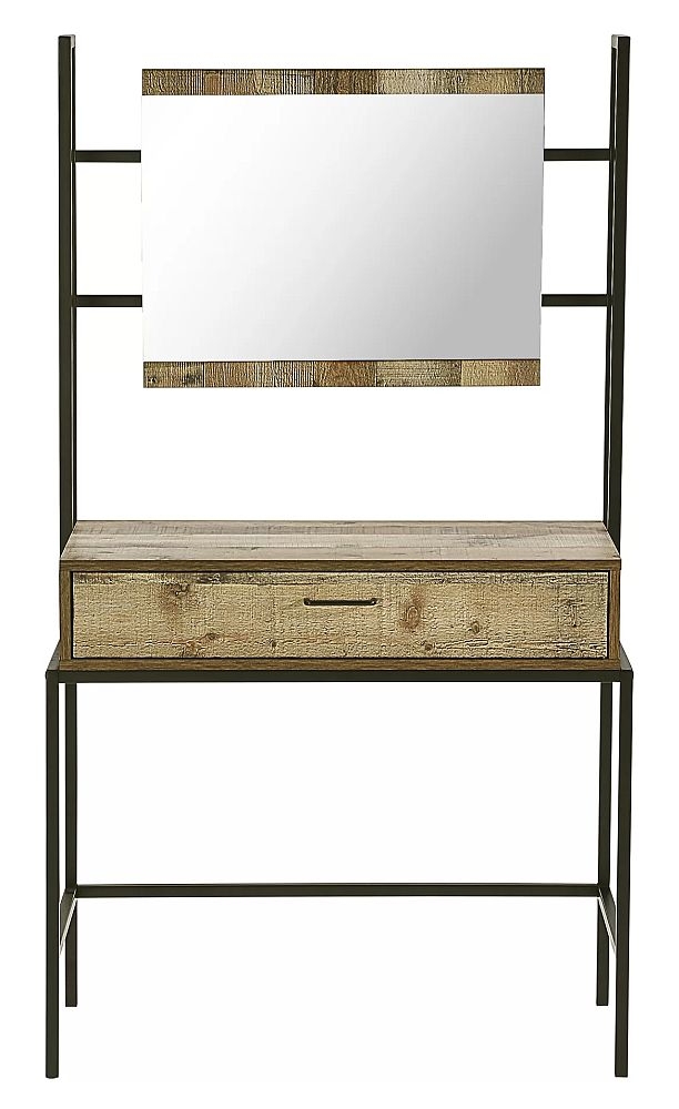 Birlea Urban Rustic Dressing Table And Mirror With Metal Frame