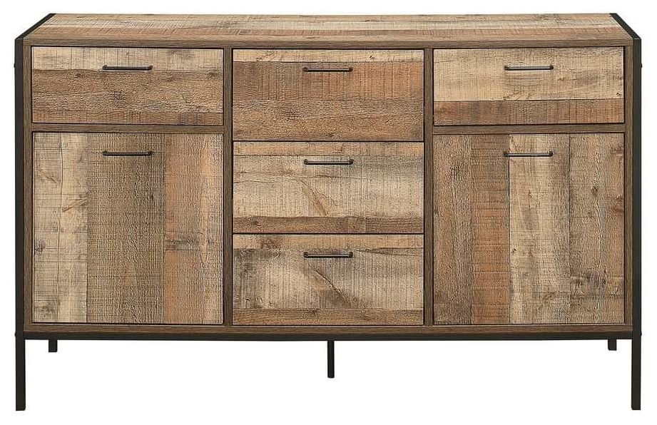 Birlea Urban Rustic Large Sideboard With Metal Frame