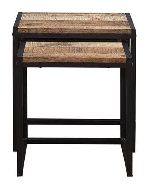 Birlea Urban Rustic Nest Of Tables With Metal Frame