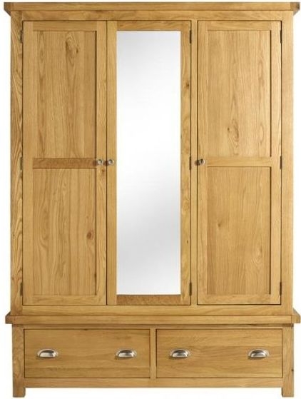 Birlea Woburn Oak 3 Door 2 Drawer Wardrobe