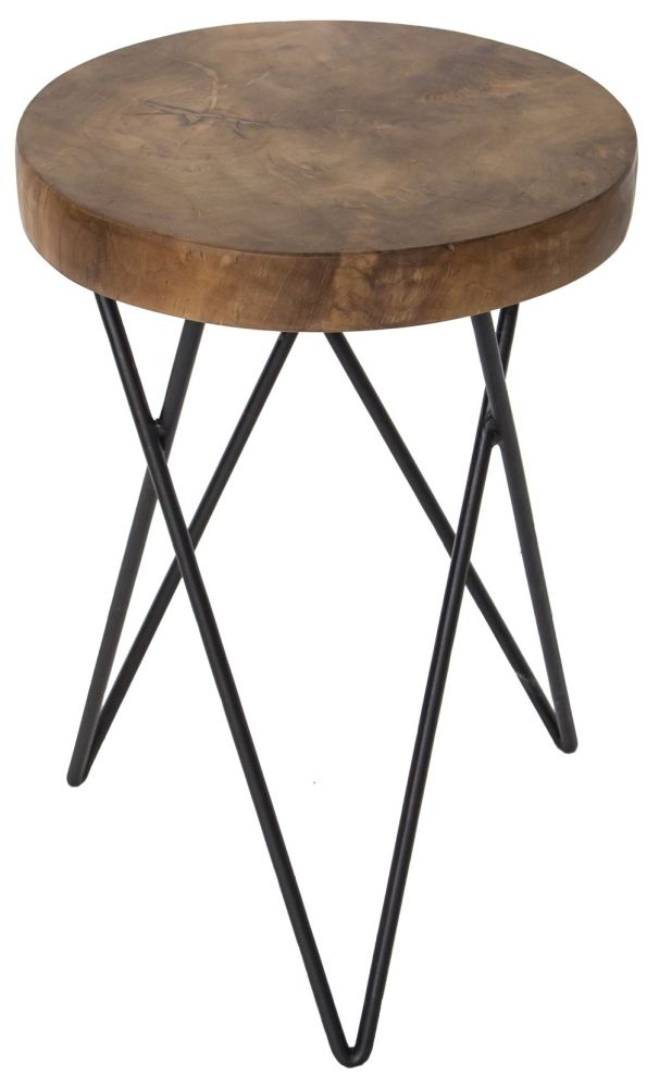 Bar And Bistro Chunky Teak Outdoor Round Stool