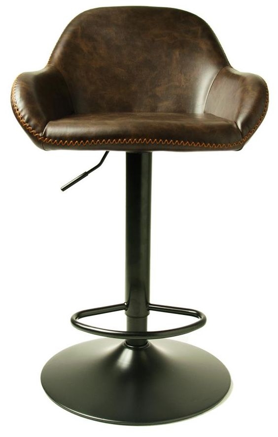 Hawai Chestnut Vegan Leather Gas Lift Barstool Sold In Pairs