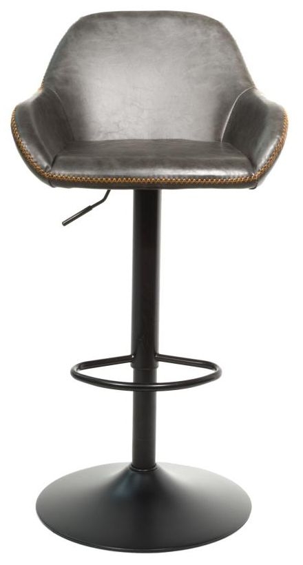 Hawai Grey Vegan Leather Gas Lift Barstool Sold In Pairs