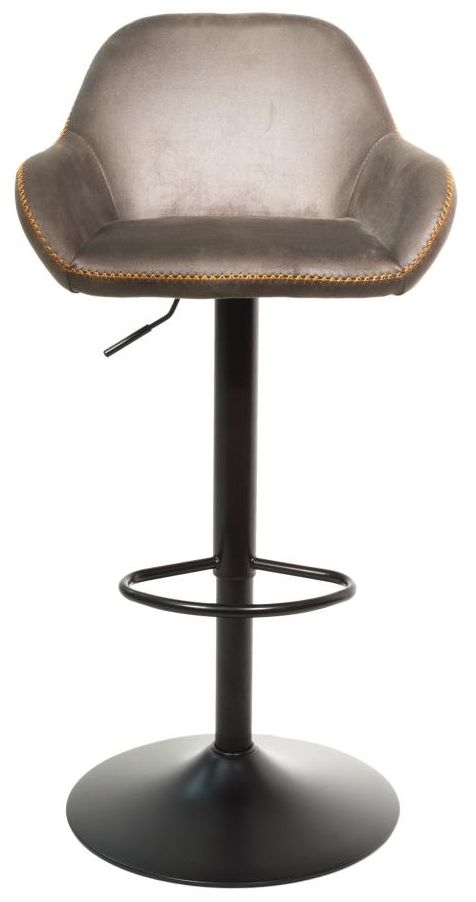 Hawai Mussel Grey Moleskin Gas Lift Barstool Sold In Pairs