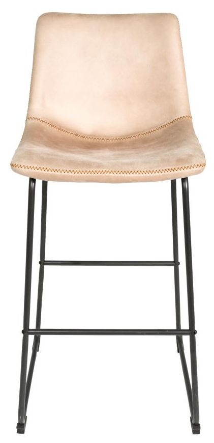 Retro Chic Oyster Natural Moleskin Barstool Sold In Pairs