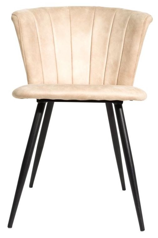 Boho Chic Oyster Natural Moleskin Dining Chair Sold In Pairs