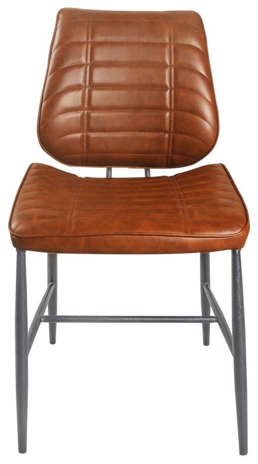 Gypsy Chic Tan Vegan Leather Dining Chair Sold In Pairs