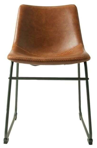 Retro Chic Tan Vegan Leather Dining Chair Sold In Pairs