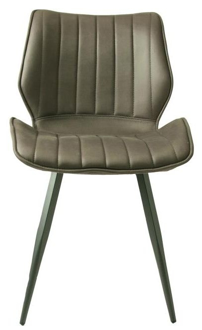Vintage Chic Mussel Grey Moleskin Dining Chair Sold In Pairs
