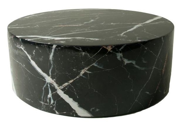 Free Spirit Black Monochrome Marble Round Coffee Table