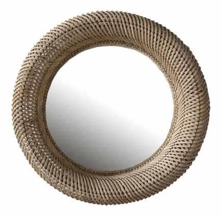 Natural Weave Round Wall Mirror 73cm X 16cm
