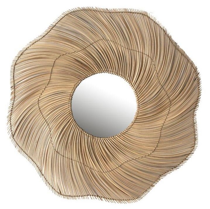 Natural Weave Round Wall Mirror 90cm X 12cm