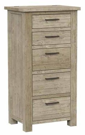 Nord Scandinavian Style Rustic Pine 5 Drawer Lingerie Chest