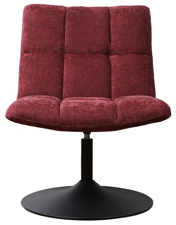 Modern Chic Berry Pink Chenille Fabric Swivel Chair