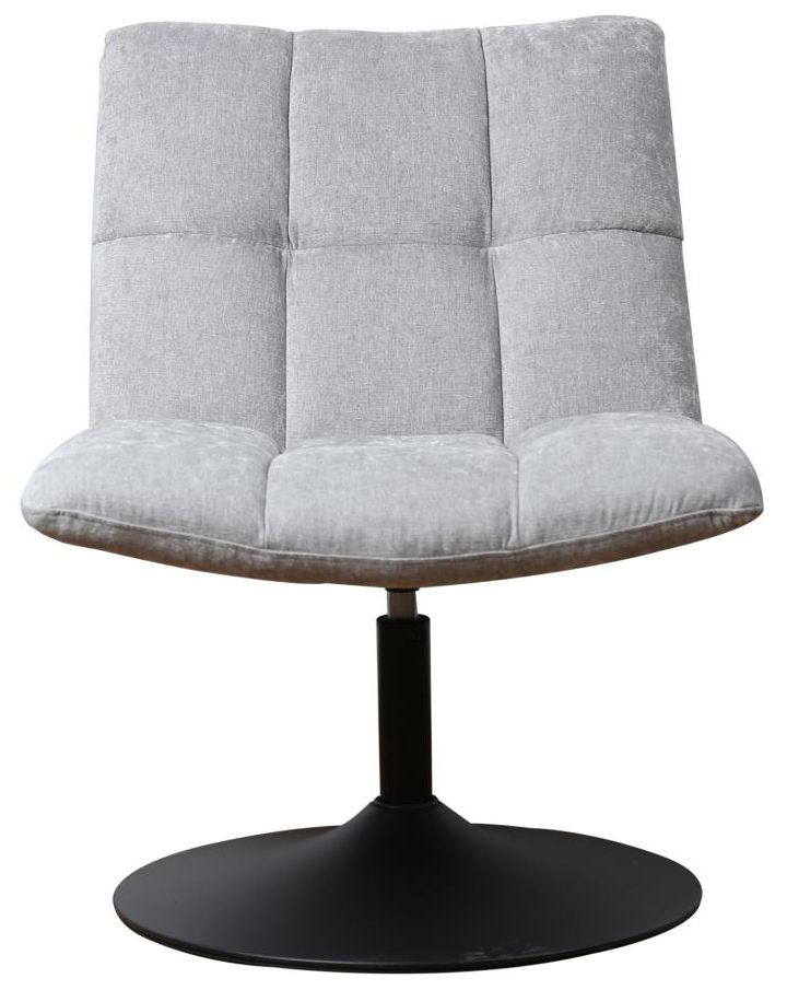 Modern Chic Grey Chenille Fabric Swivel Chair
