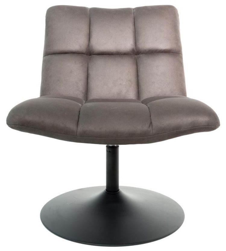 Modern Chic Grey Mussel Moleskin Fabric Swivel Chair