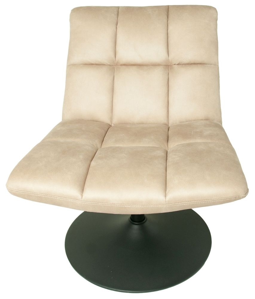 Modern Chic Oyster Natural Moleskin Fabric Swivel Chair