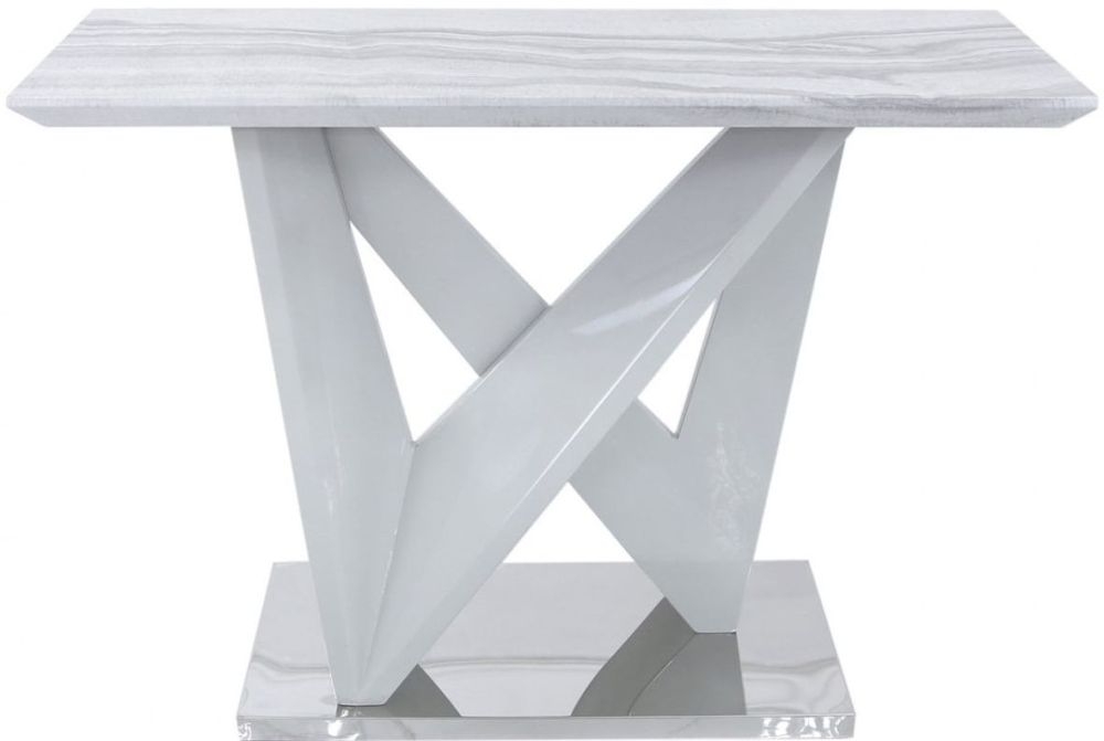 Amara White Marble Effect Console Table