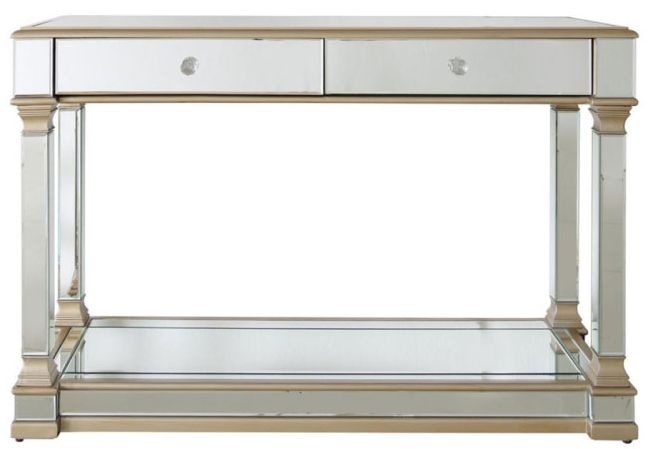 Apollo Champagne Gold Mirrored Console Table