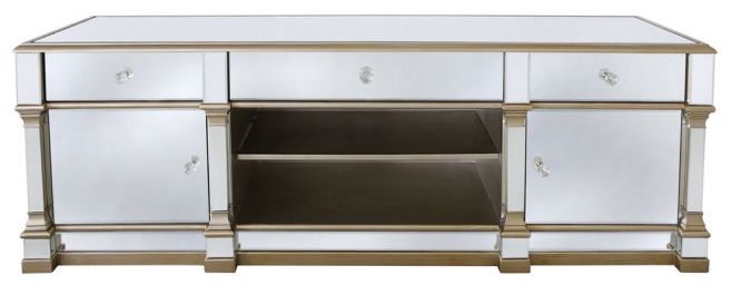 Apollo Champagne Gold Mirrored Large Tv Unit