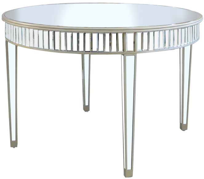 Apollo Champagne Gold Mirrored Round Dining Table