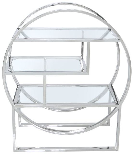 Value Logan Glass And Chrome Shelving Unit