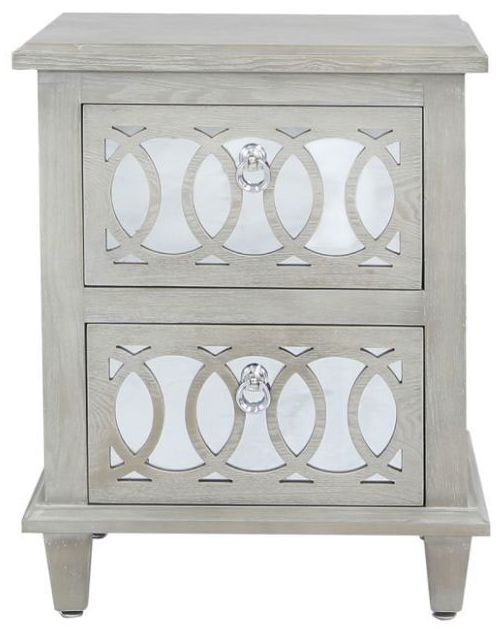 Bayview Natural Mirrored Bedside Cabinet