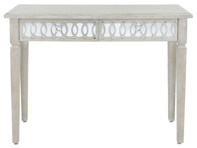 Bayview Natural Mirrored Console Table