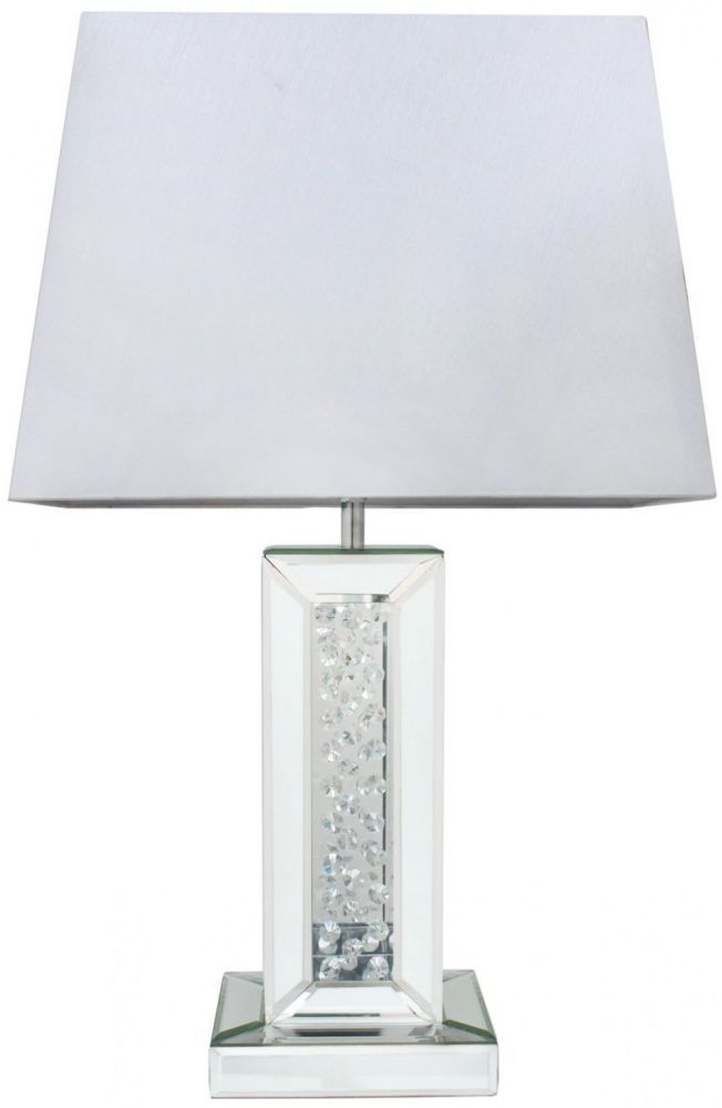 Astoria Mirrored Medium Pillar Table Lamp