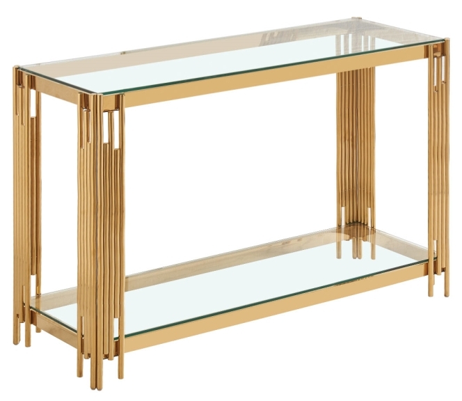 Cohen Glass And Gold Console Table