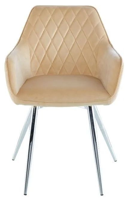 Quinn Champagne Velvet And Chrome Legs Dining Chair Sold In Pairs Clearance Fss14312