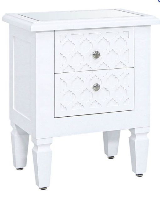 Casablanca White Wood Bedside Cabinet
