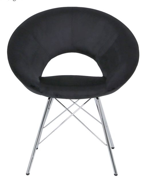 Value Dining Chair Sold In Pairs Black Velvet And Chrome