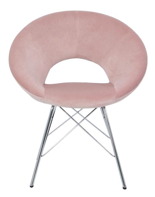 Value Dining Chair Sold In Pairs Pink Velvet And Chrome