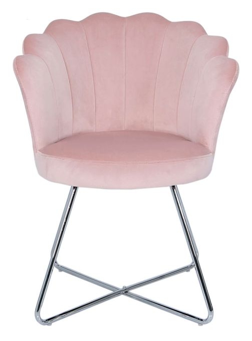 Value Light Pink Fabric Dining Chair Sold In Pairs