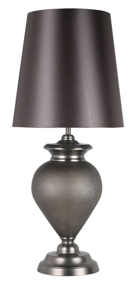Black Matte Large Table Lamp With Gunmetal Shade