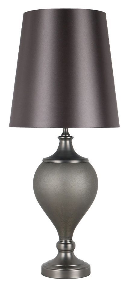 Black Matte Table Lamp With Gunmetal Shade