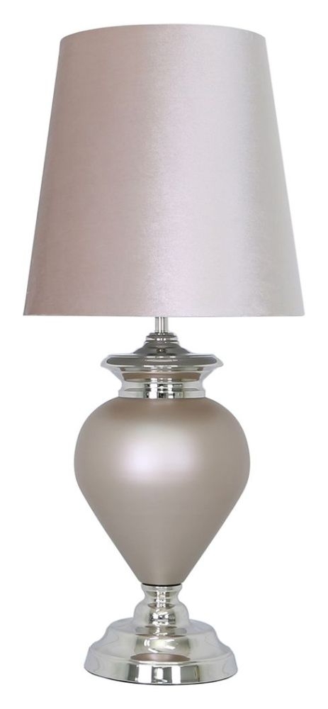 Champagne Large Table Lamp With Champagne Velvet Shade